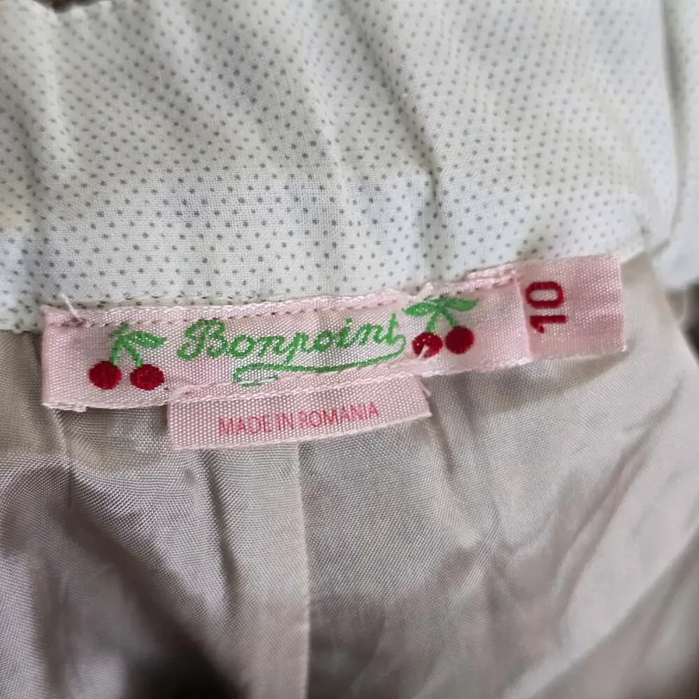 Bonpoint Girls Beige Wool Blend Houndstooth Shorts Child Size 10